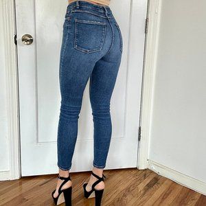 Zara High Rise Sculpt Blue Denim Jeans  HIGH STRETCH SKINNY JEANS US 4